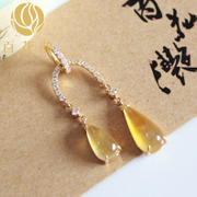 老坑冰种黄翡水滴项坠BZB00293带证书